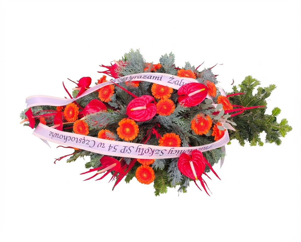 Palma Anturium i Gerber mini  - widok 2 - Palmy do reki