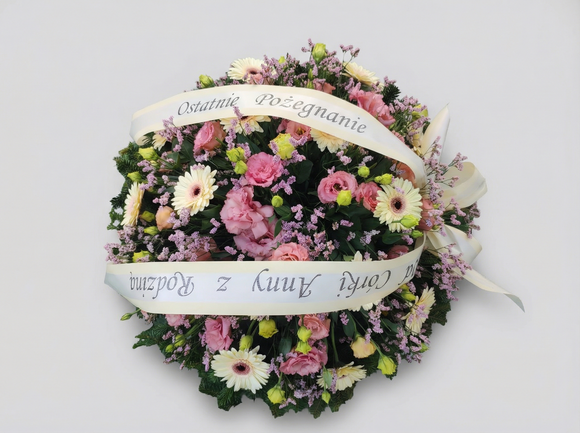Wieniec Pastelowe Pożegnanie - Wieniec pogrzebowy - Kwiaciarnia Pogrzebowa dostawa Jastrzębie-Zdrój, Rybnik, Żory