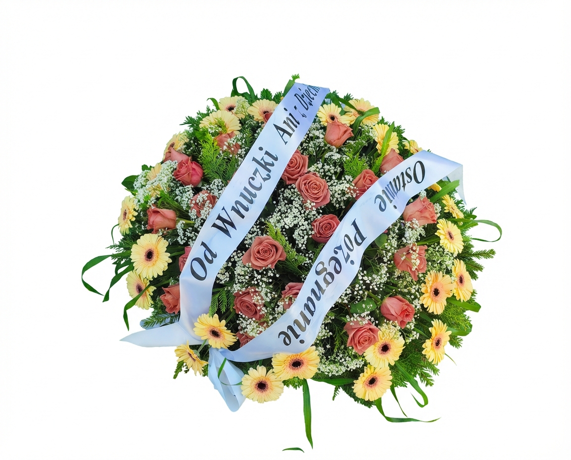 Wieniec wyjątkowo herbaciany - widok 2 - Wieniec pogrzebowy