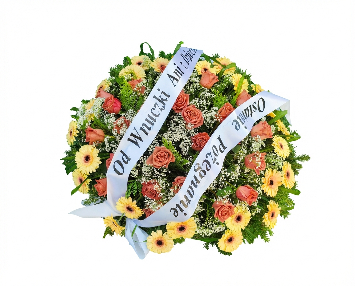 Wieniec wyjątkowo herbaciany - widok 3 - Wieniec pogrzebowy