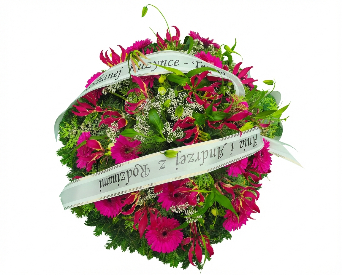 Wieniec z Gloriozą - widok 2 - Wieniec pogrzebowy