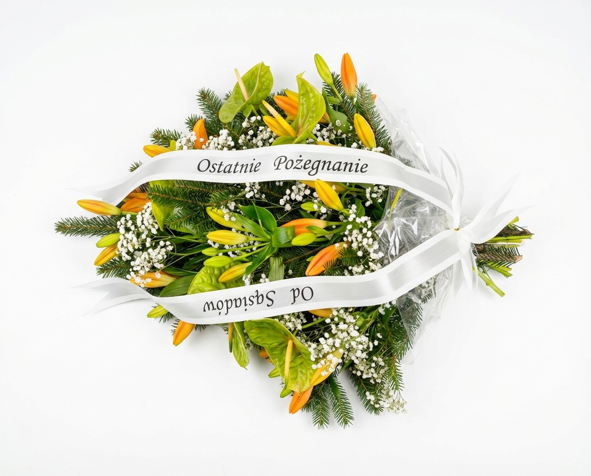 Wiązanka z Anturium i Lilii - widok 2 - Wiazanka pogrzebowa