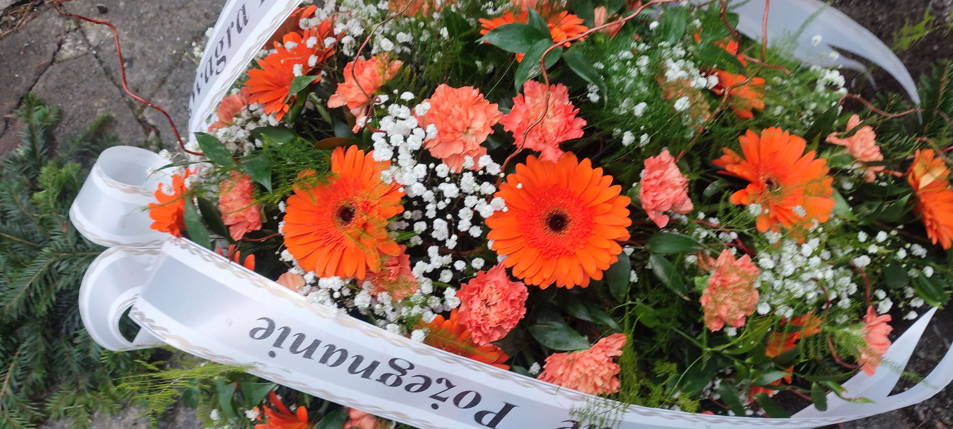 Palma Goździk i Gerber  - Palmy do reki - Kwiaciarnia Pogrzebowa dostawa Jastrzębie-Zdrój, Rybnik, Żory