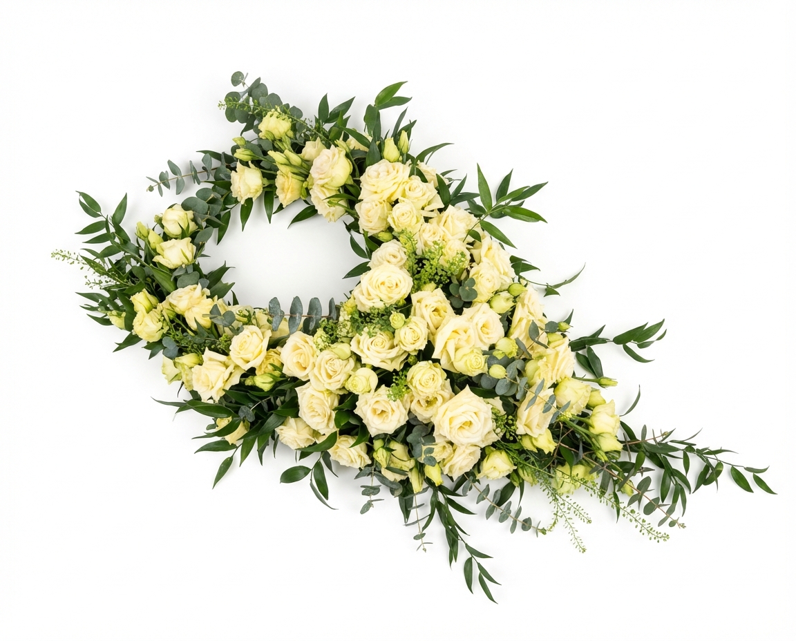 Wianek przy urnie z Eustomy - widok 3 - Dekoracja urny