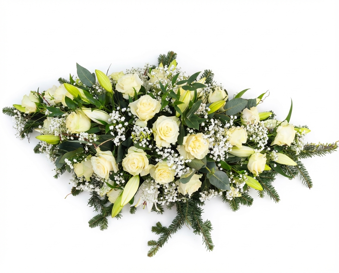 Palma na trumnę Lilie i Róże - widok 5 - Kwiaty na trumnę