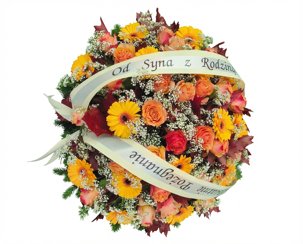 Wieniec, zachodzącego słońca - widok 2 - Wieniec pogrzebowy