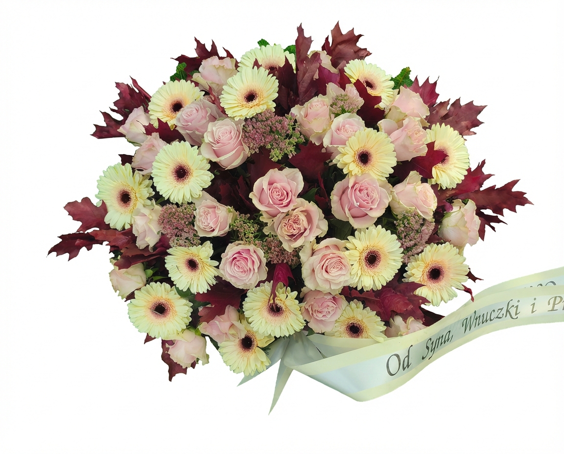 Wieniec o pastelowym wyznaniu - widok 2 - Wieniec pogrzebowy