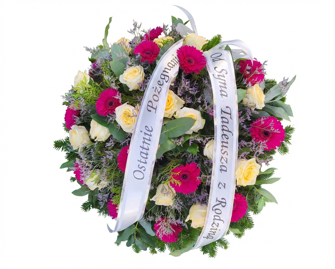 Kremowo biskupi  - widok 2 - Wieniec pogrzebowy