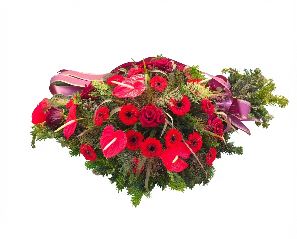 Palma Anturium i Gerber mini - widok 2 - Palmy do reki