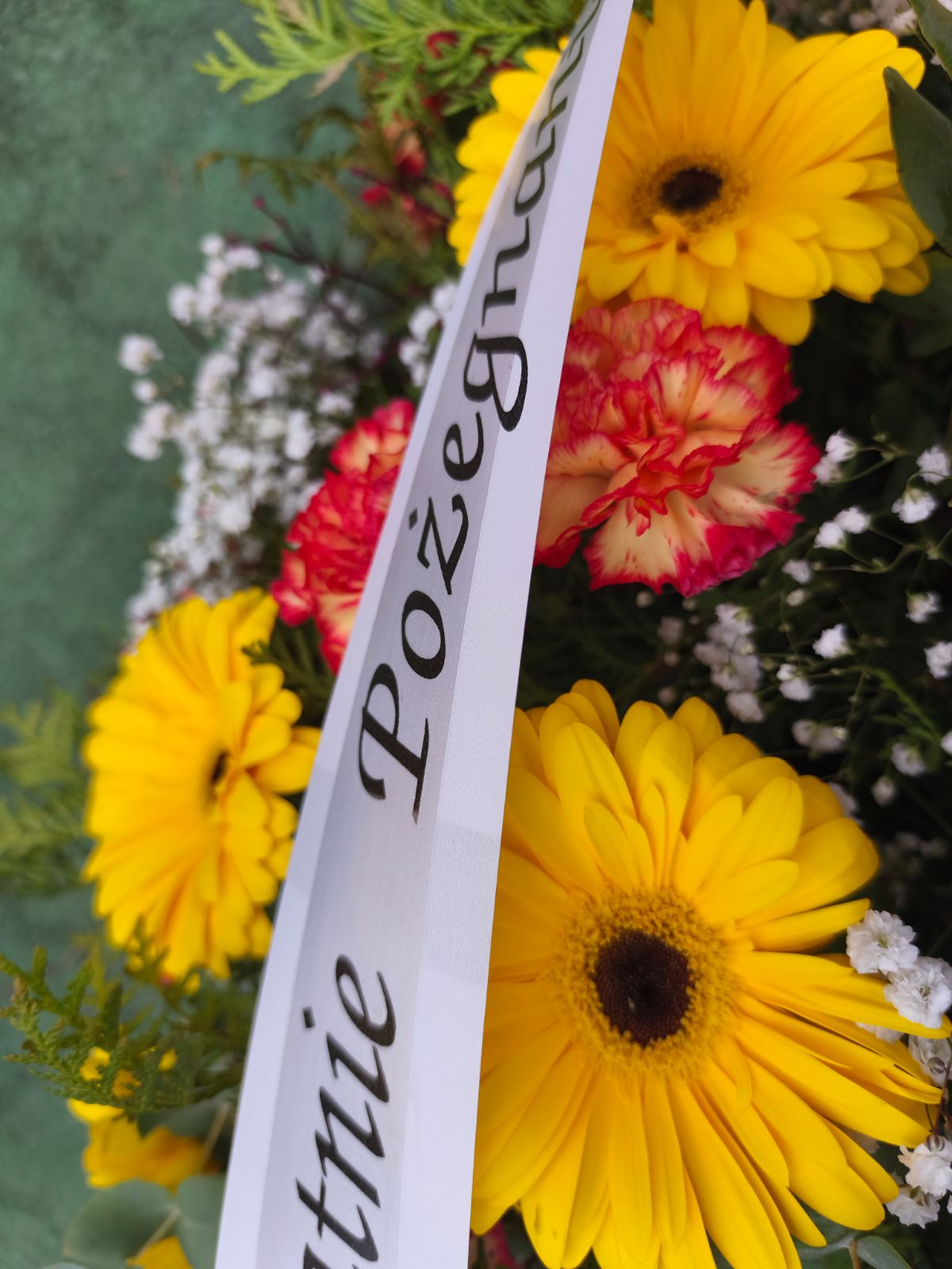 Palma Goździk i Gerber - Palmy do reki - Kwiaciarnia Pogrzebowa dostawa Jastrzębie-Zdrój, Rybnik, Żory