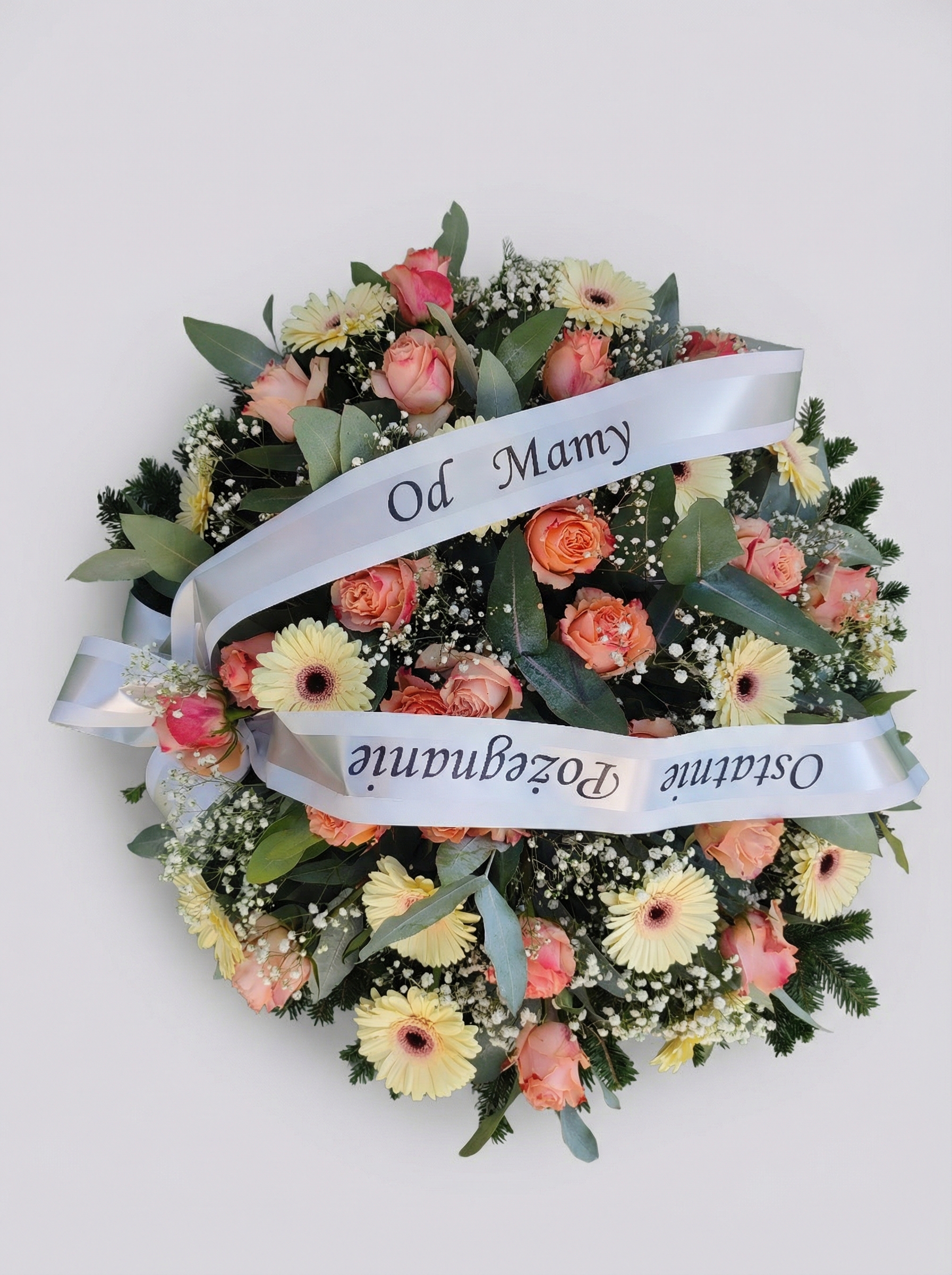 Wieniec Pastelowa Pamięć - Wieniec pogrzebowy - Kwiaciarnia Pogrzebowa dostawa Jastrzębie-Zdrój, Rybnik, Żory